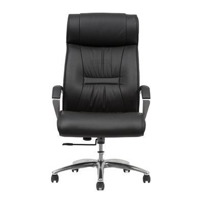 High Back Office Leather Revolving Chair with aluminum handrail
