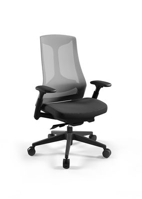 Back Tilt 360D Office Revolving Chairs Rubber Castor Depth 505mm