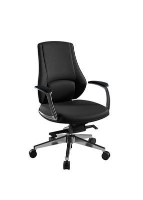 Meeting Room Leather Swivel Chair , TUV 0.48m3 Computer Revolving Chair