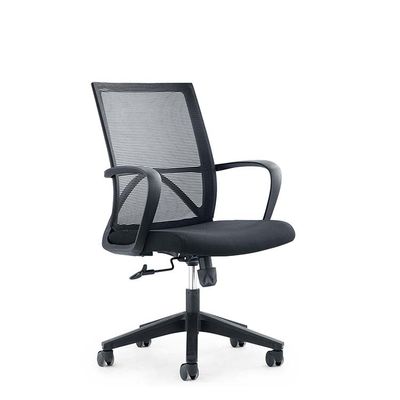 Black Rocking Swivel Ergonomic Chair , OEM Staff Mesh Revolving Chair