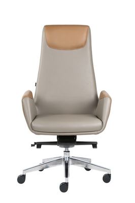 670*680*1210mm Executive Grey Leather Office Chair High Back