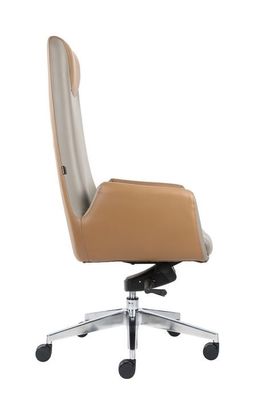 670*680*1210mm Executive Grey Leather Office Chair High Back