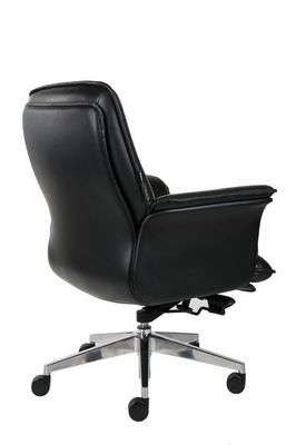 Middle Back Office Revolving Chair , DIOUS TUV Black Leather Desk Chair