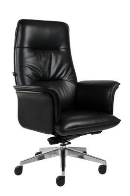 Moded Foam Genuine Leather Desk Chair , 360d Leather Rolling Chair DIOUS
