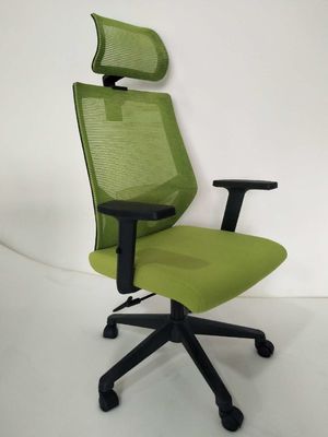 Black Arm High Back Swivel Chair , 100mm-70mm Mesh Desk Chair