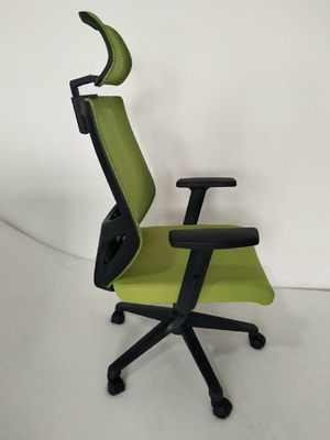 Black Arm High Back Swivel Chair , 100mm-70mm Mesh Desk Chair