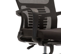 TUV Lumbar Support Black Mesh Staff Chair High Back With Footrest