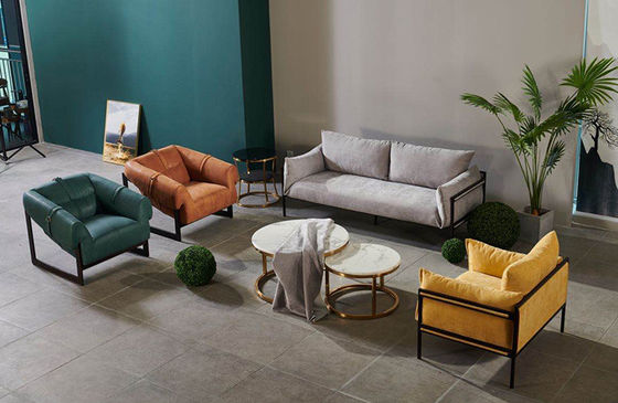 Upholstered Modern Office Reception Sofa Solid Wood Frame