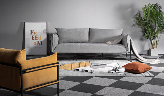 Upholstered Modern Office Reception Sofa Solid Wood Frame
