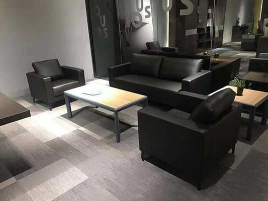 Wood Single Leather Sofa , DIOUS Office Reception Seating