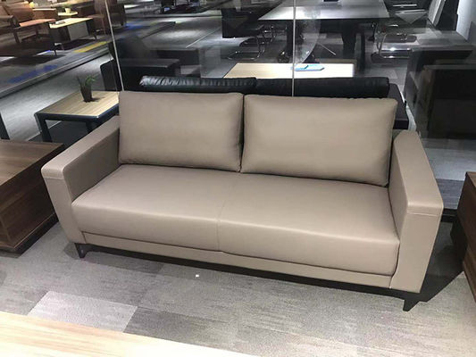 Wood Single Leather Sofa , DIOUS Office Reception Seating