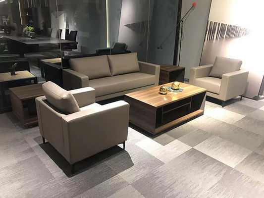 Wood Single Leather Sofa , DIOUS Office Reception Seating