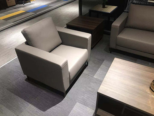 Wood Single Leather Sofa , DIOUS Office Reception Seating