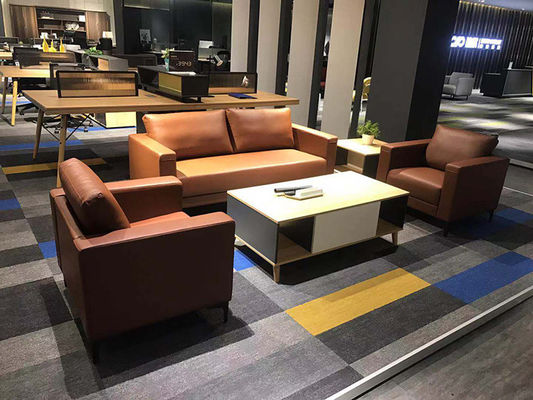 Wood Single Leather Sofa , DIOUS Office Reception Seating