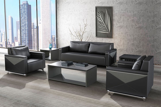 Versatile Office Reception Sofa , Sleek Leather Reception Sofa