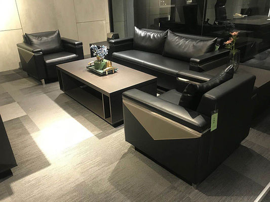 Versatile Office Reception Sofa , Sleek Leather Reception Sofa