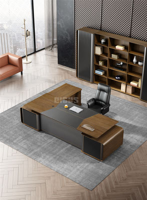 Wood Veneer Painted 1" Executive Office Table Three Drawers DIOUS