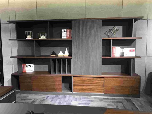 0.6mm MDF Office Bookcase Cabinet With Double Acting Door