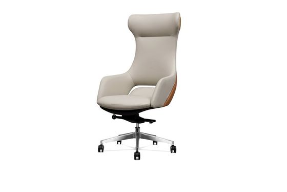 135 Degree Modern Executive Office Chair , DIOUS Grey Leather Desk Chair