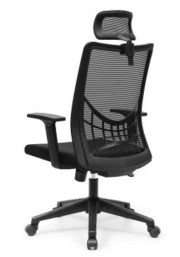 2.5mm Black Ergonomic Office Chair , 360 Swivel Ergonomic Swivel Chair