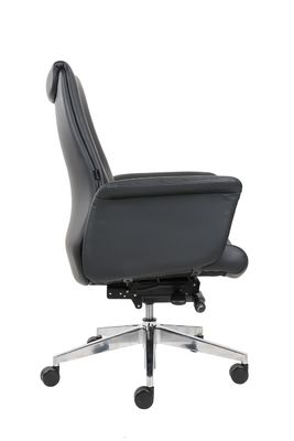 Middle Back 0.29m3 CBM Leather Revolving Chair With Castors