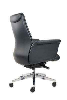 Middle Back 0.29m3 CBM Leather Revolving Chair With Castors