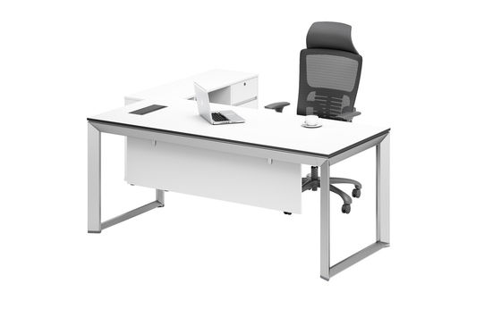 White Square Shaped Manager Office Desk 0.1277CBM Volume