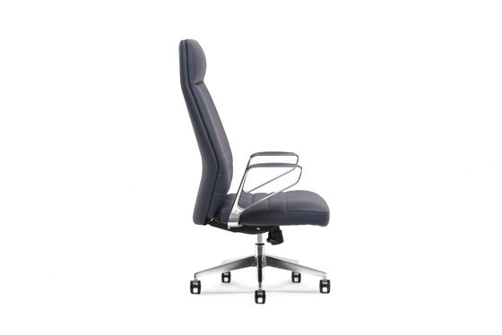 Conjoined Armrest 360° Swivel Revolving Leather Chair With Castors