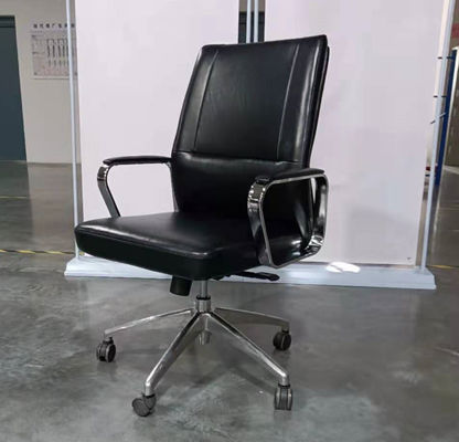 Executive Swivel PU Leather Revolving Chair With Castors