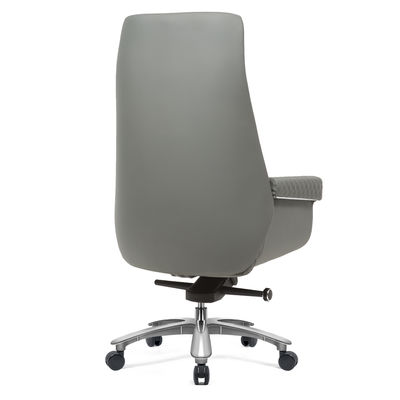 Gray PU Leather Revolving Chair Ergonomic Swivel Office Chair