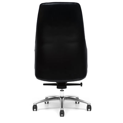 Aluminum Base High Back Leather Executive Chair Lock At 3 Positions