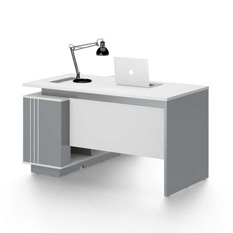 High-Quality Modern Technology Sense Executive Desk CEO Office Table BMW Grey + White