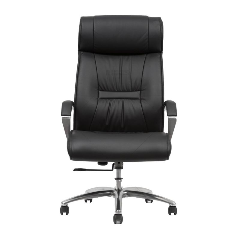 High Back Office Leather Revolving Chair with aluminum handrail