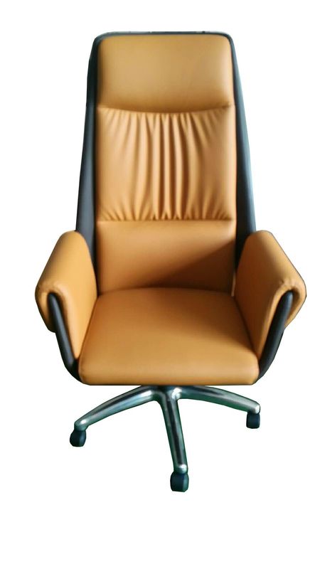 Electroplated Steel Armrest Height Adjustable Office Chair High Back