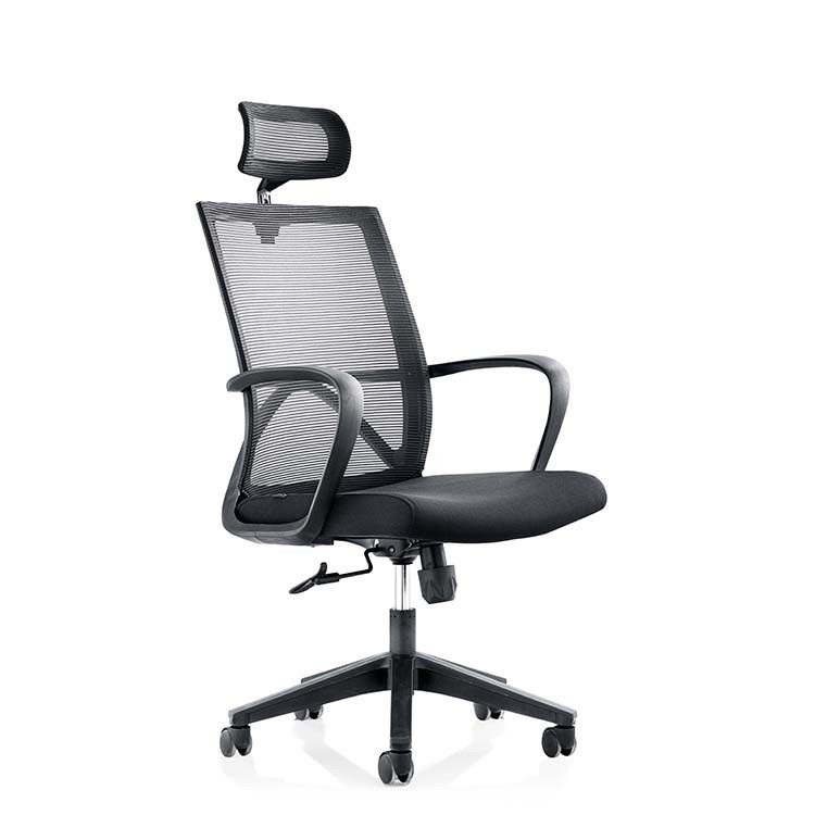 Black Rocking Swivel Ergonomic Chair , OEM Staff Mesh Revolving Chair