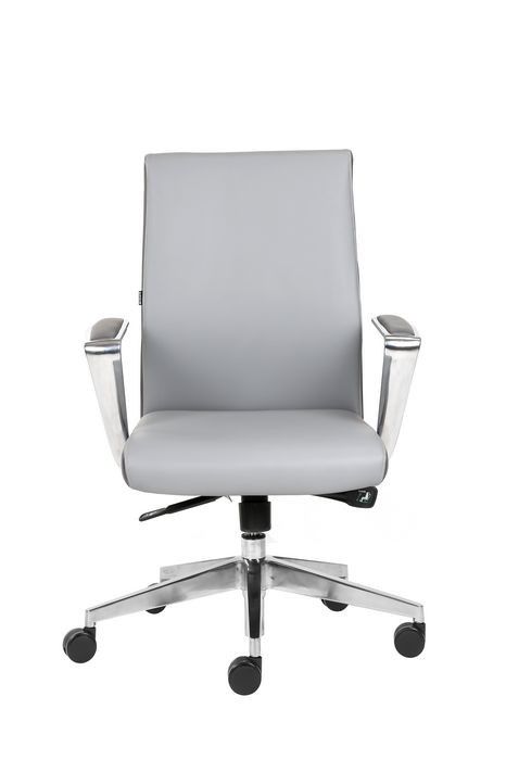3.2mm 360d PU Leather Revolving Chair Middle Back For Conference