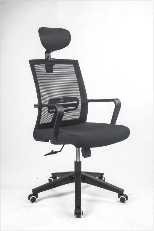 Black PA66 Swivel Office Chairs With Mesh Seat 3D Armrests
