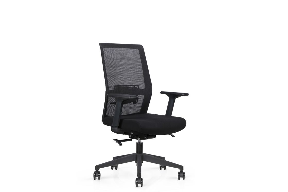 Conjoined Armrest Swivel Mesh Office Chair , Dia60mm Wire Net Chair