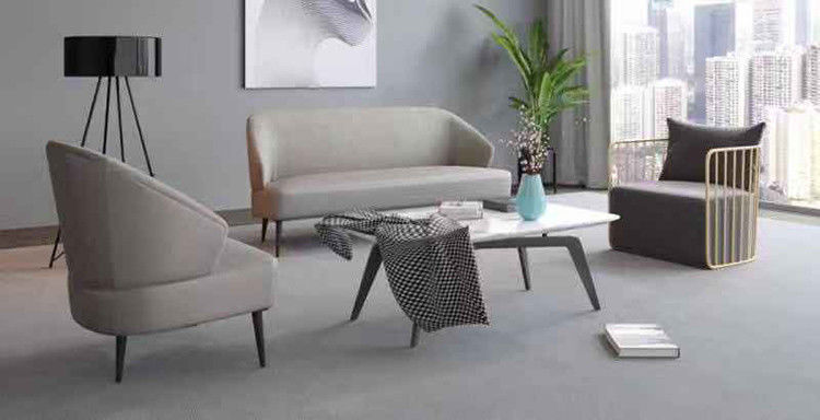 Lundana PU Office Reception Sofa High Density Foam Smooth