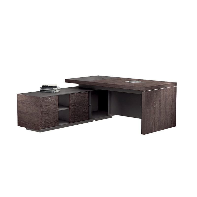 Steel Leg Melamine Computer Desk , 0.75m L Shape Office Table