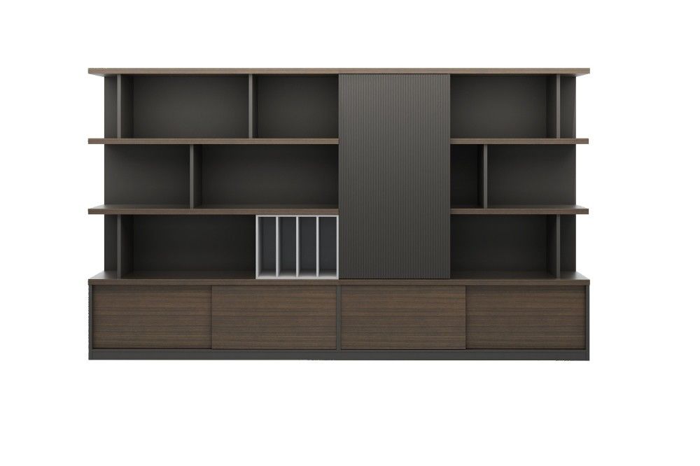 0.6mm MDF Office Bookcase Cabinet With Double Acting Door