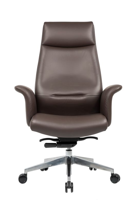High Back Leather Ergonomic Office Chair , 1220mm TUV PU Leather Swivel Chair