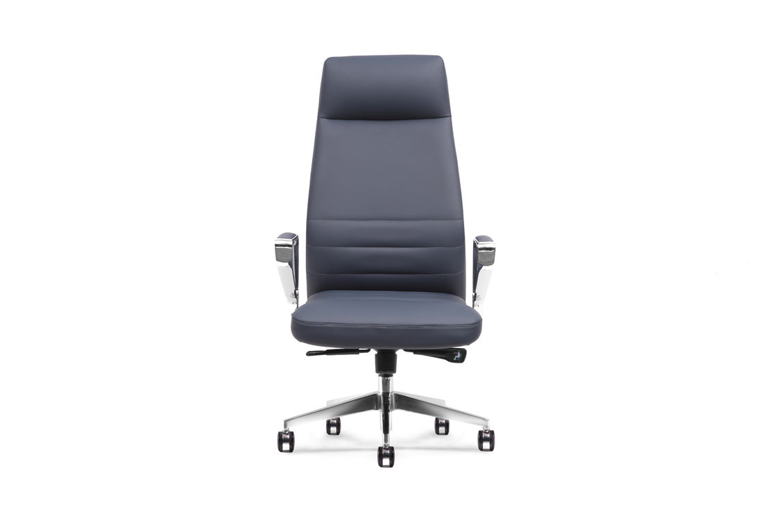 Conjoined Armrest 360° Swivel Revolving Leather Chair With Castors